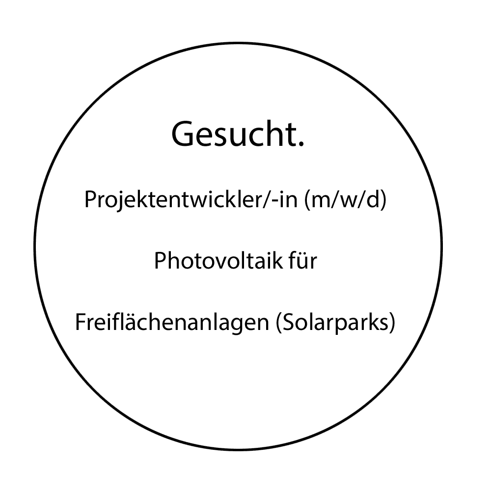Stellenanzeige Projektentwickler Photovoltaik